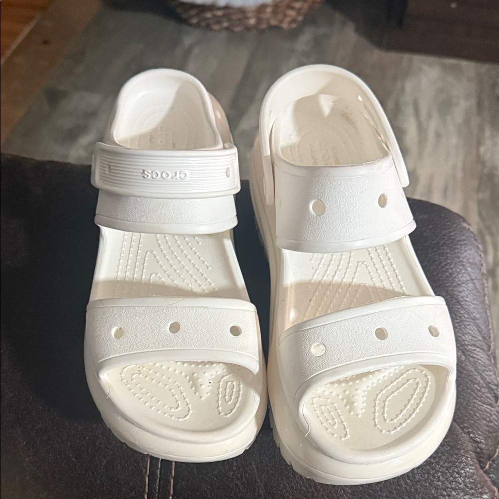 CROCS Women's White Platform Sandals